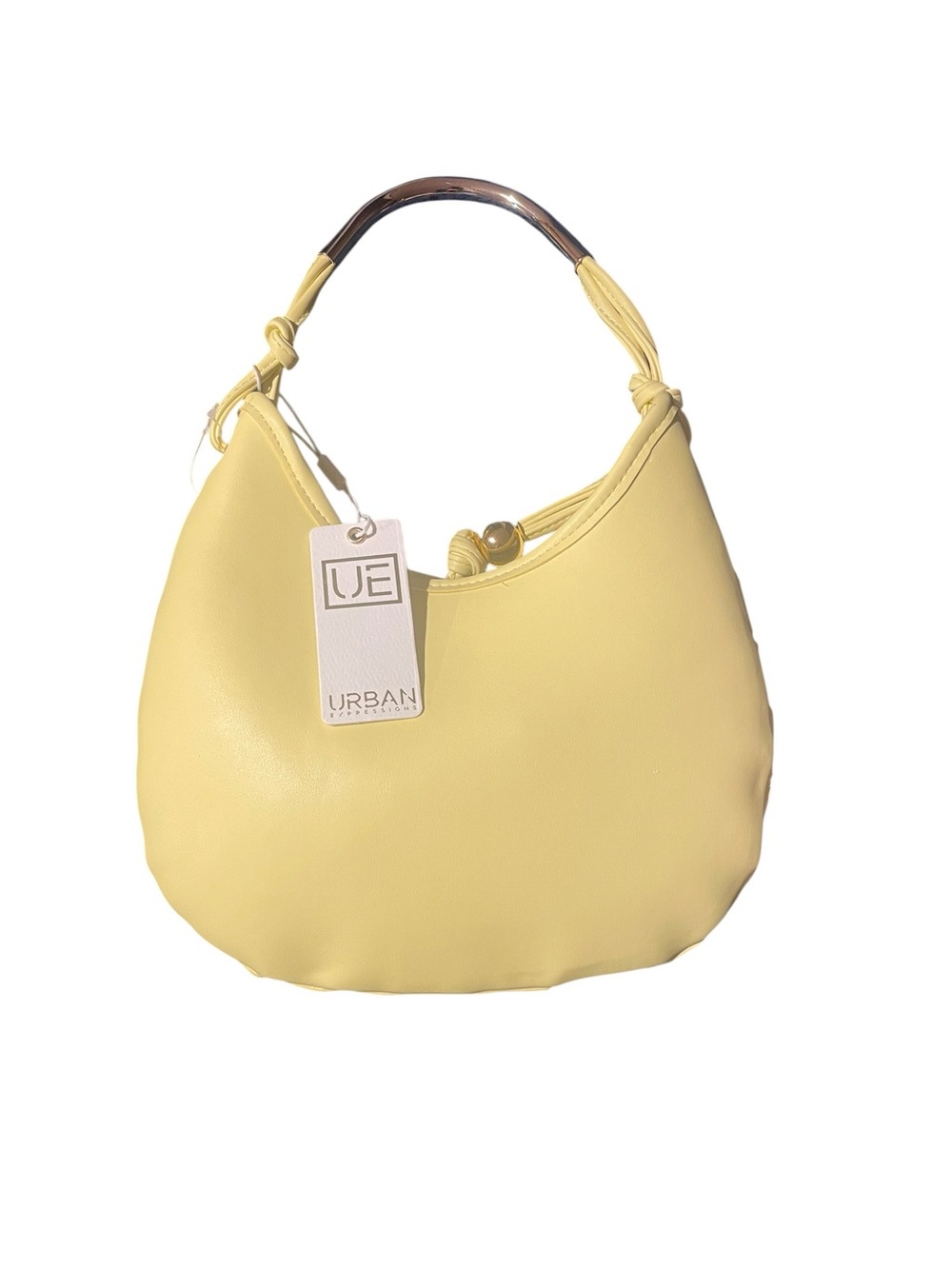 Moda Luxe Urban Expressions Lucia Butter Woven Vegan Leather Hobo Bag NWT - Picture 6 of 9